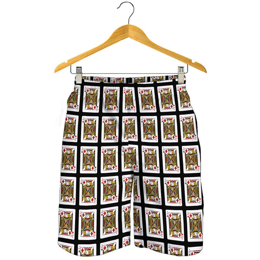 Jack Of Diamonds Playing Card Pattern Print Men's Shorts