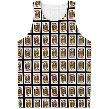 Jack Of Diamonds Playing Card Pattern Print Men's Tank Top