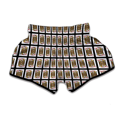 Jack Of Diamonds Playing Card Pattern Print Muay Thai Boxing Shorts