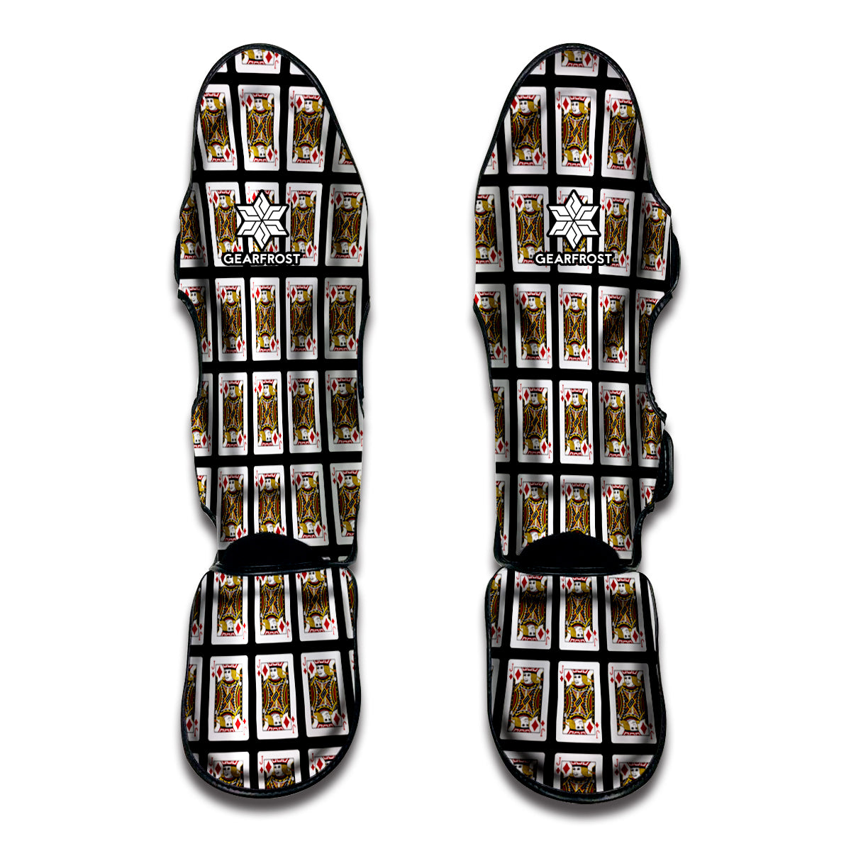 Jack Of Diamonds Playing Card Pattern Print Muay Thai Shin Guard