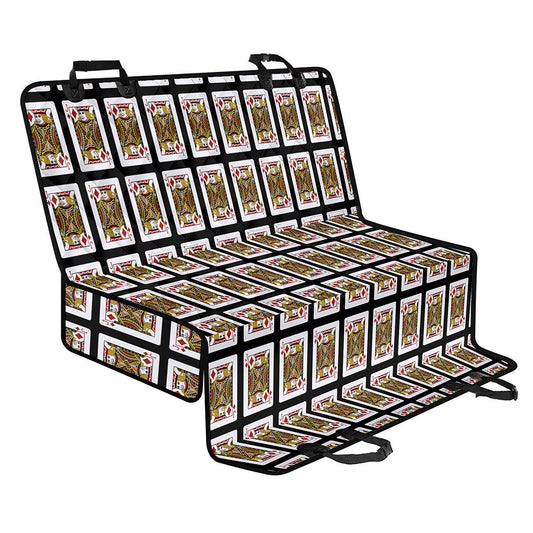 Jack Of Diamonds Playing Card Pattern Print Pet Car Back Seat Cover