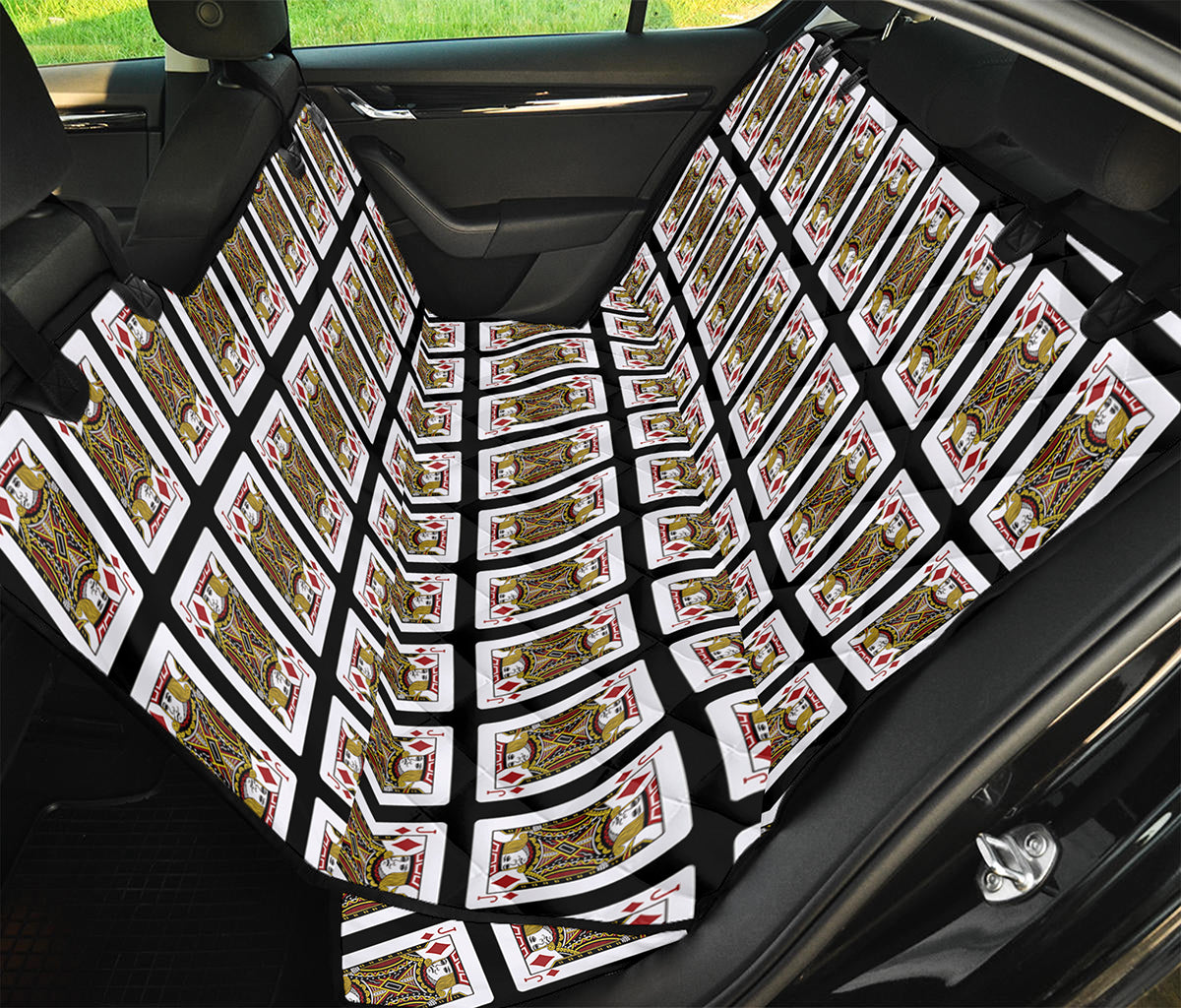 Jack Of Diamonds Playing Card Pattern Print Pet Car Back Seat Cover