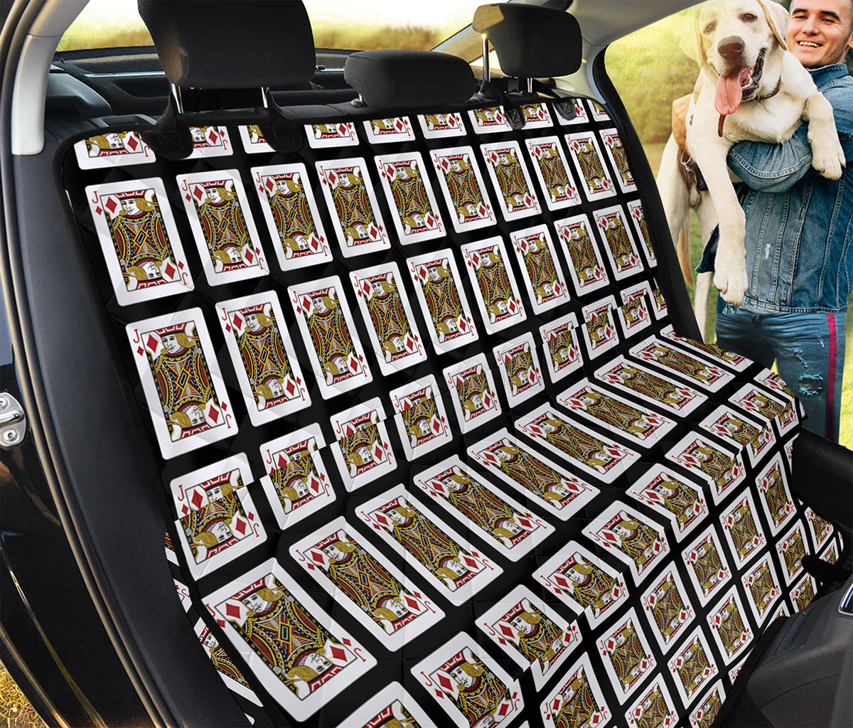 Jack Of Diamonds Playing Card Pattern Print Pet Car Back Seat Cover