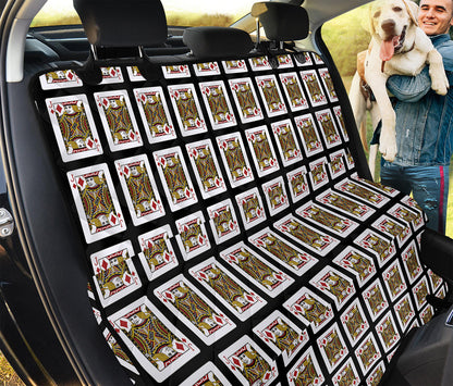 Jack Of Diamonds Playing Card Pattern Print Pet Car Back Seat Cover