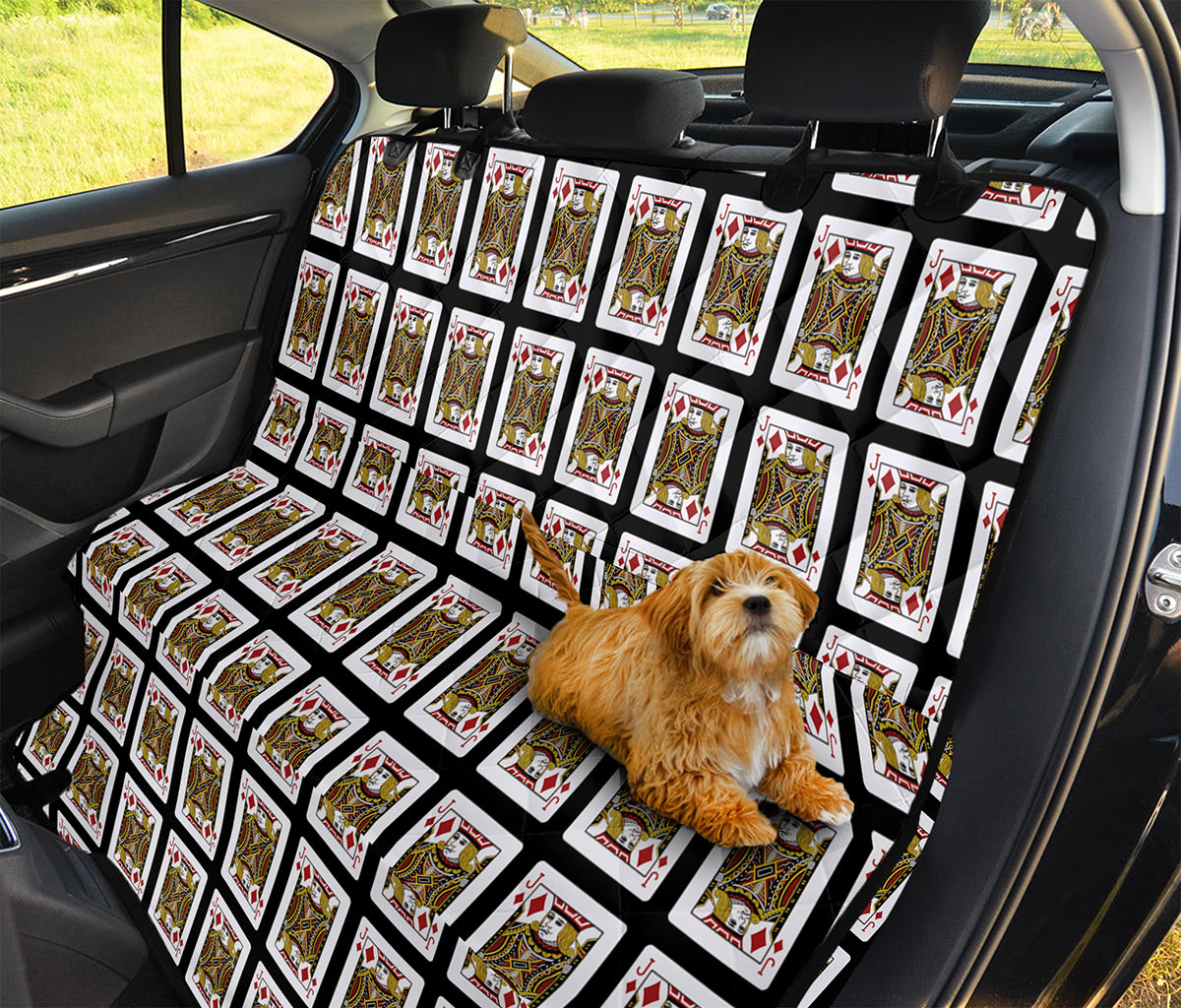 Jack Of Diamonds Playing Card Pattern Print Pet Car Back Seat Cover