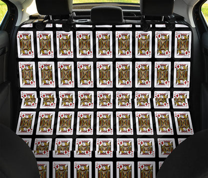 Jack Of Diamonds Playing Card Pattern Print Pet Car Back Seat Cover