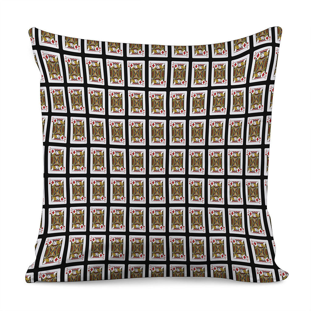 Jack Of Diamonds Playing Card Pattern Print Pillow Cover