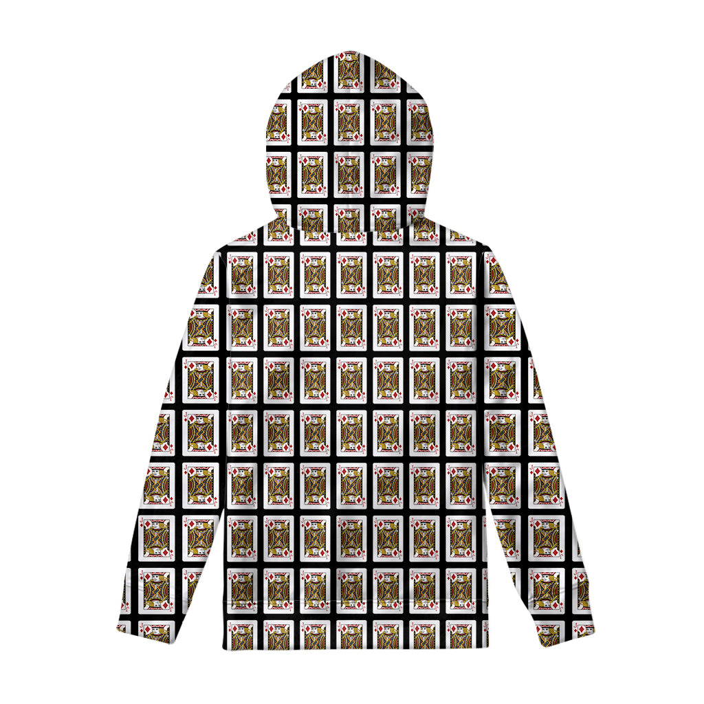 Jack Of Diamonds Playing Card Pattern Print Pullover Hoodie