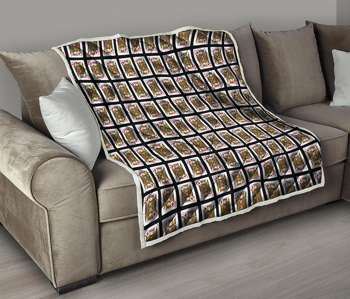 Jack Of Diamonds Playing Card Pattern Print Quilt