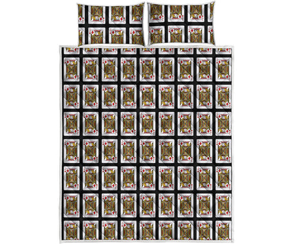 Jack Of Diamonds Playing Card Pattern Print Quilt Bed Set