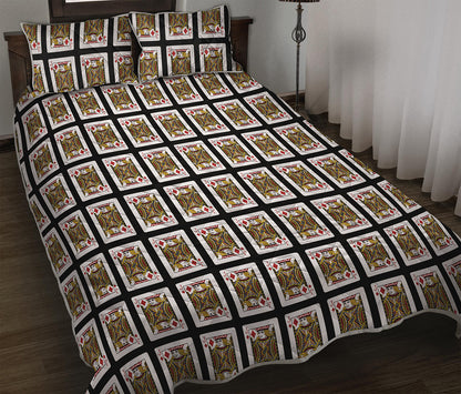 Jack Of Diamonds Playing Card Pattern Print Quilt Bed Set