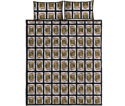Jack Of Diamonds Playing Card Pattern Print Quilt Bed Set