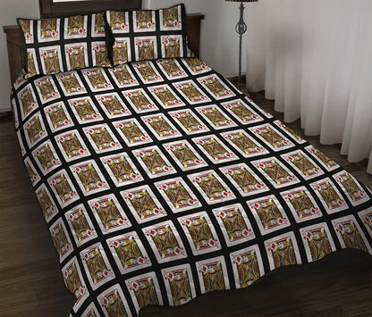 Jack Of Diamonds Playing Card Pattern Print Quilt Bed Set