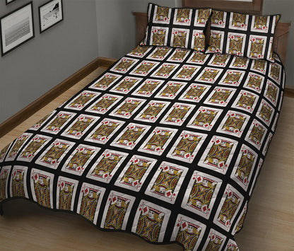 Jack Of Diamonds Playing Card Pattern Print Quilt Bed Set