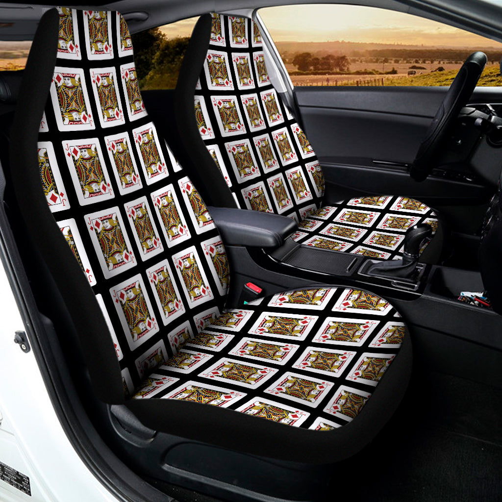 Jack Of Diamonds Playing Card Pattern Print Universal Fit Car Seat Covers