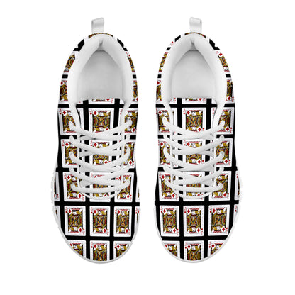 Jack Of Diamonds Playing Card Pattern Print White Sneakers