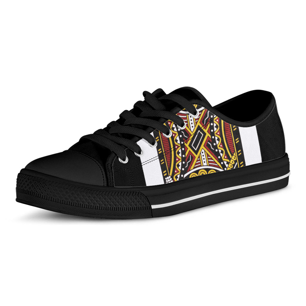 Jack Of Diamonds Playing Card Print Black Low Top Shoes 