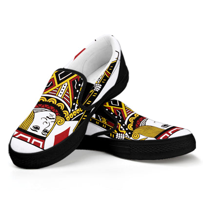 Jack Of Diamonds Playing Card Print Black Slip On Shoes