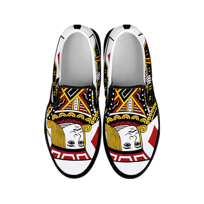 Jack Of Diamonds Playing Card Print Black Slip On Shoes