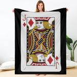 Jack Of Diamonds Playing Card Print Blanket