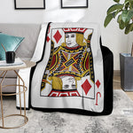 Jack Of Diamonds Playing Card Print Blanket