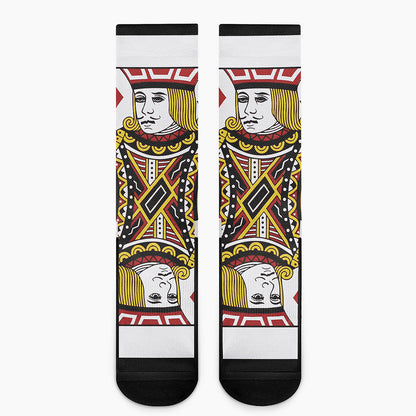 Jack Of Diamonds Playing Card Print Crew Socks