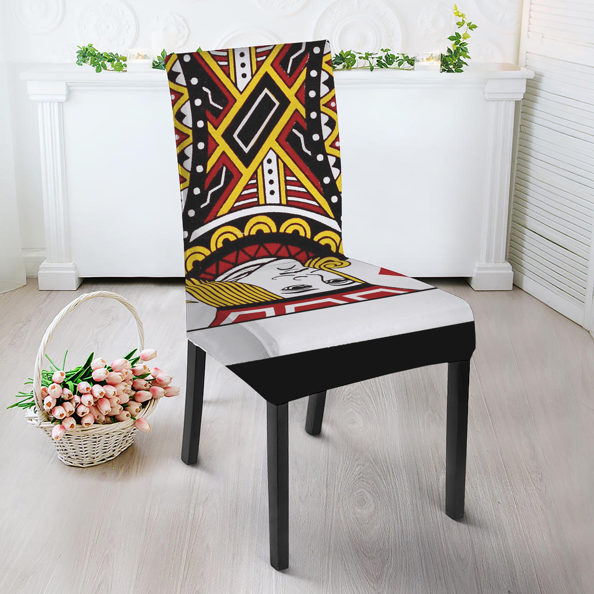 Jack Of Diamonds Playing Card Print Dining Chair Slipcover