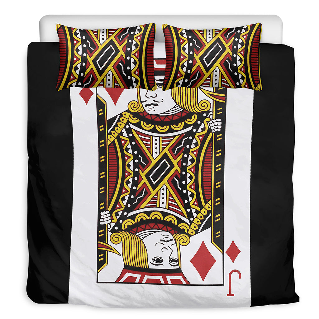 Jack Of Diamonds Playing Card Print Duvet Cover Bedding Set