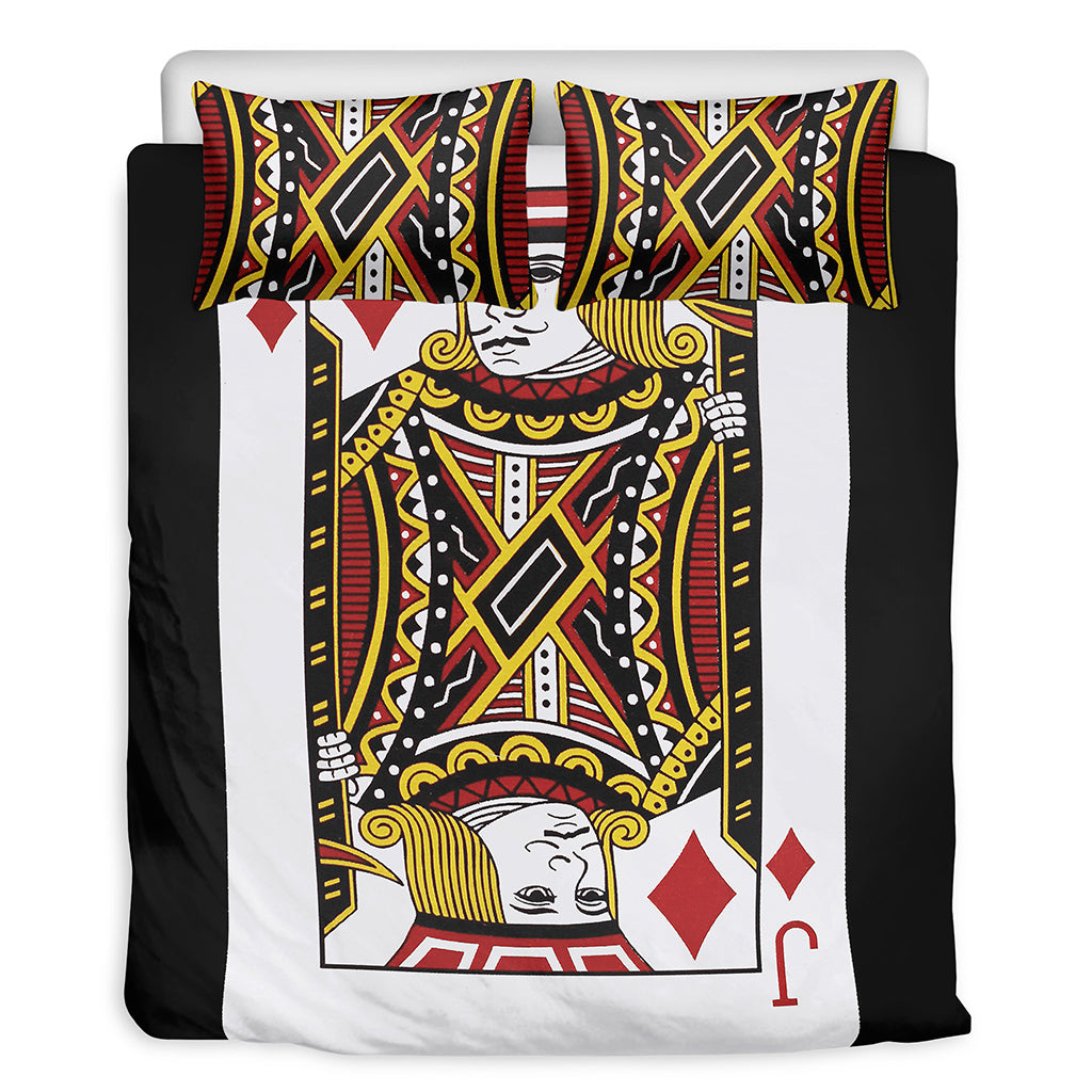 Jack Of Diamonds Playing Card Print Duvet Cover Bedding Set