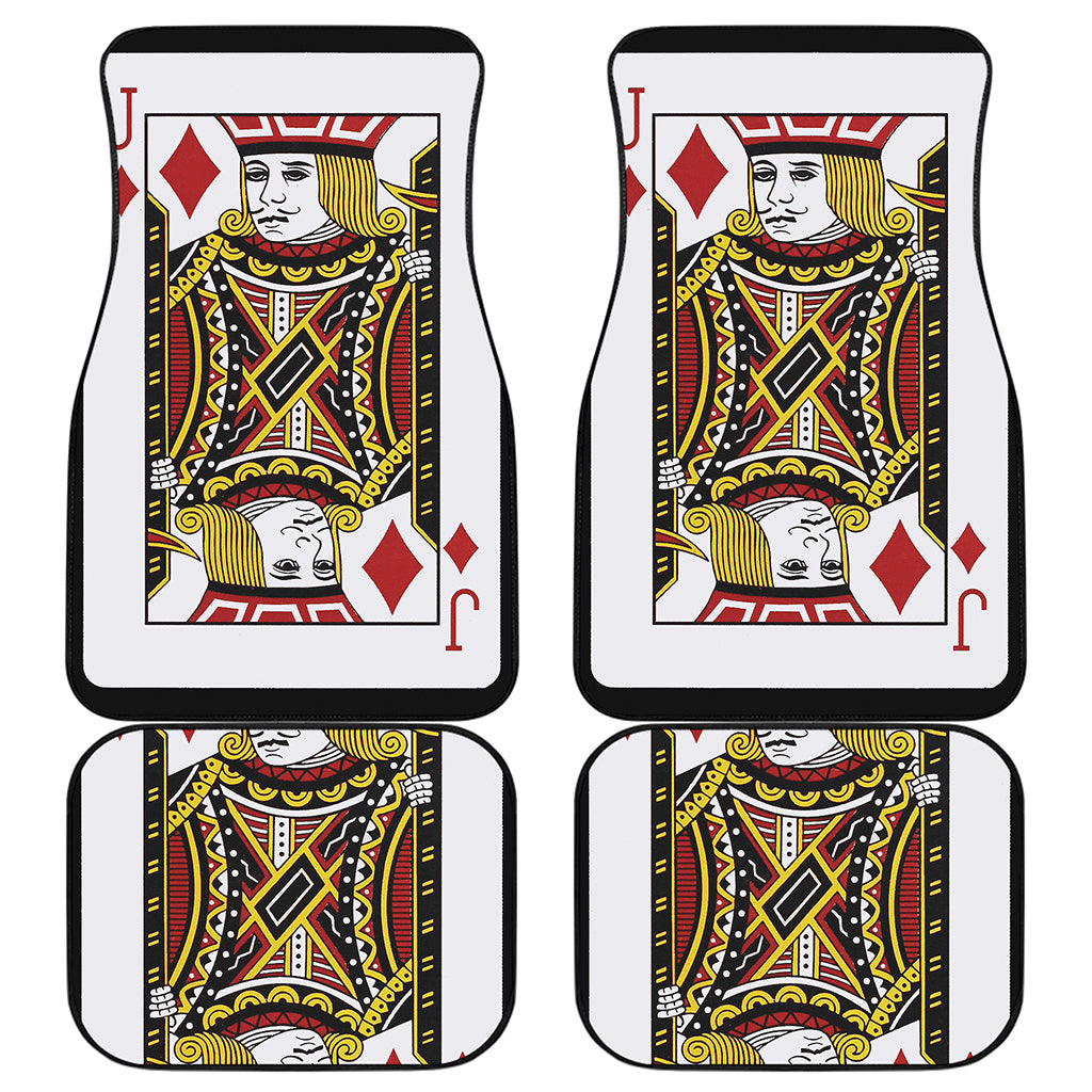Jack Of Diamonds Playing Card Print Front and Back Car Floor Mats