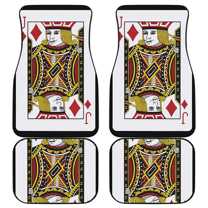 Jack Of Diamonds Playing Card Print Front and Back Car Floor Mats