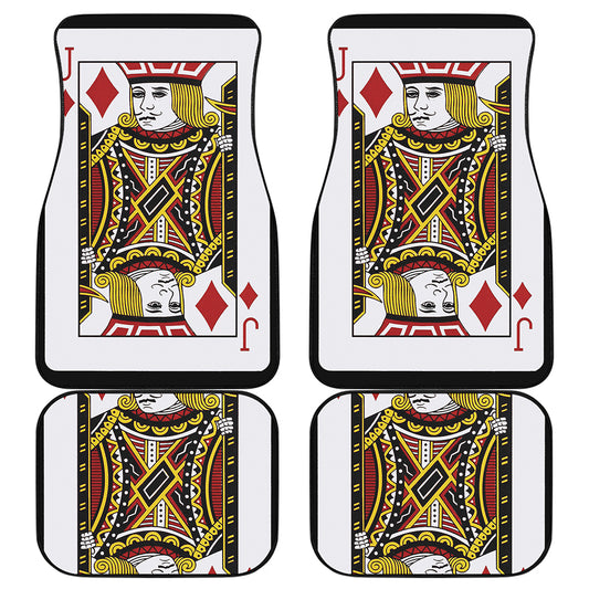 Jack Of Diamonds Playing Card Print Front and Back Car Floor Mats