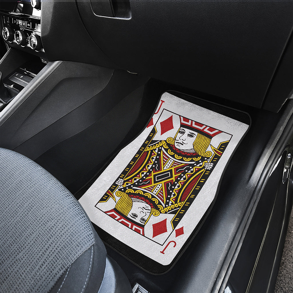 Jack Of Diamonds Playing Card Print Front and Back Car Floor Mats