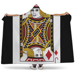 Jack Of Diamonds Playing Card Print Hooded Blanket