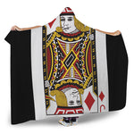 Jack Of Diamonds Playing Card Print Hooded Blanket