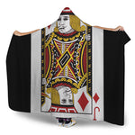 Jack Of Diamonds Playing Card Print Hooded Blanket
