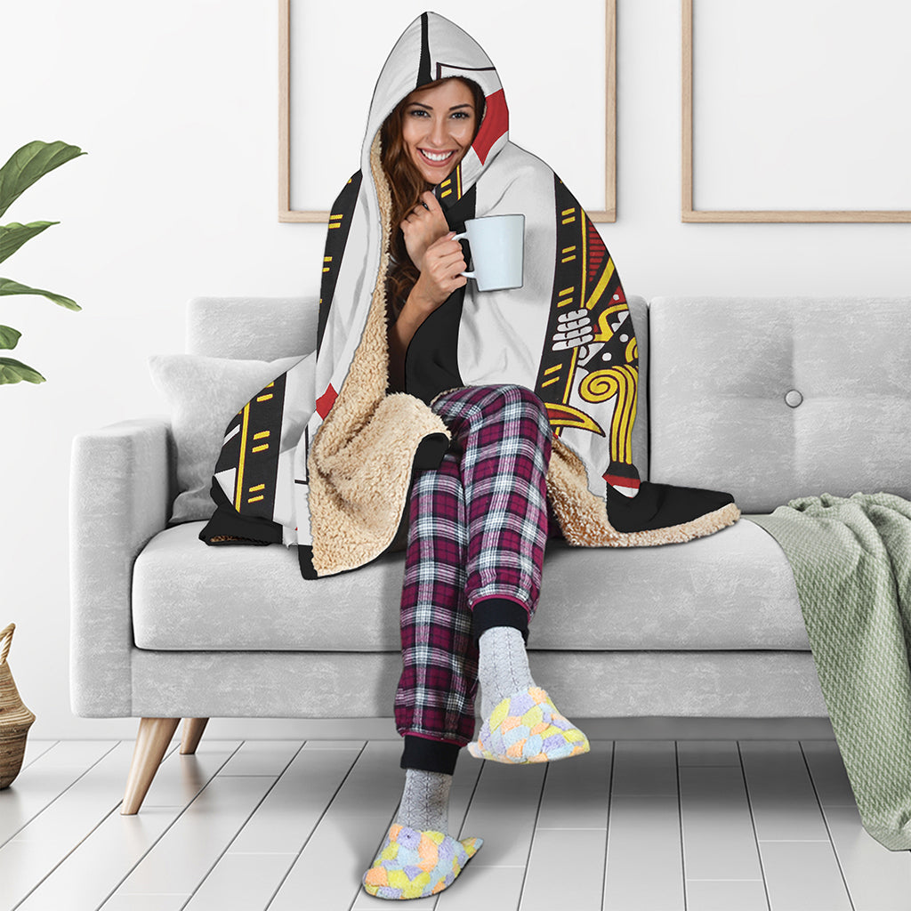 Jack Of Diamonds Playing Card Print Hooded Blanket