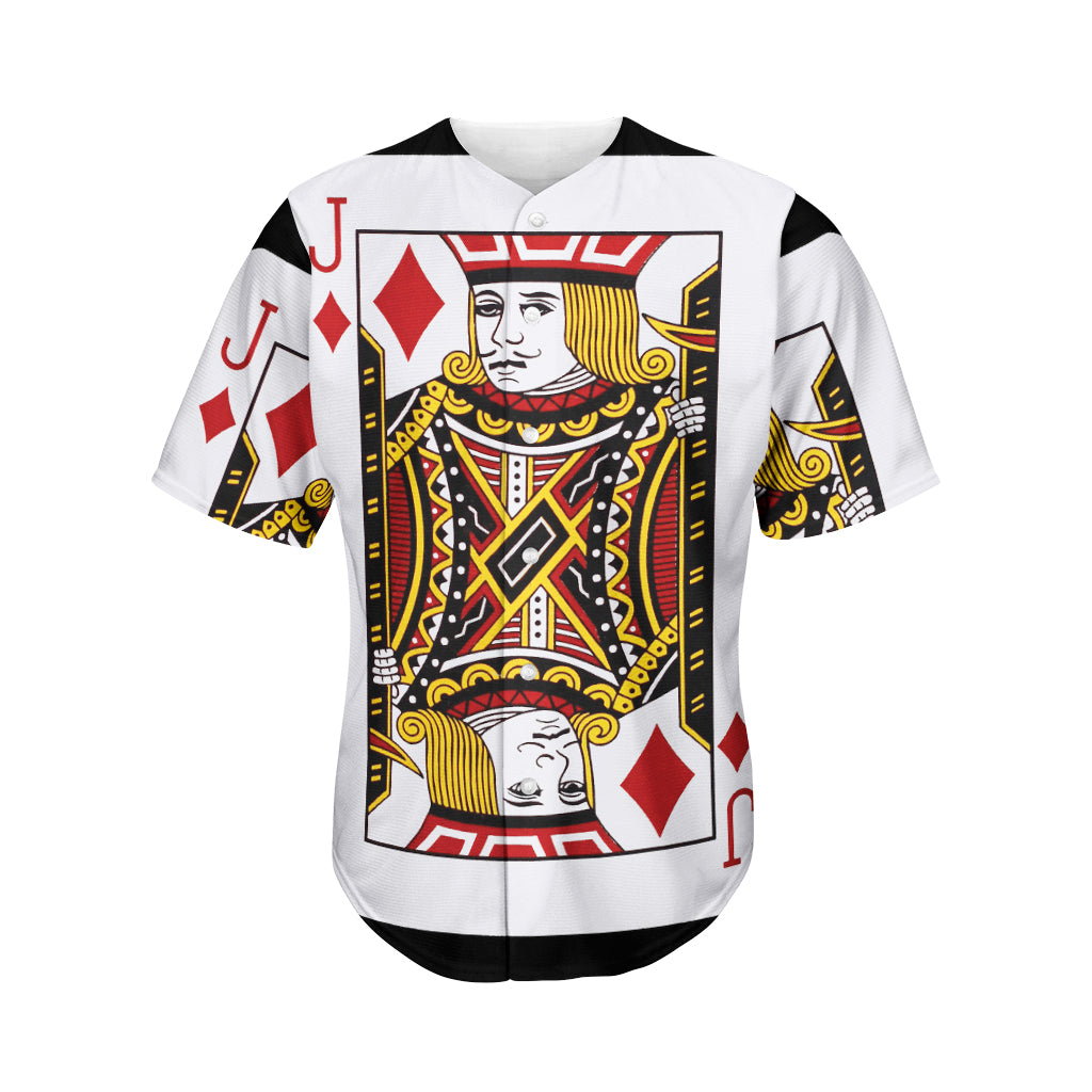 Jack Of Diamonds Playing Card Print Men's Baseball Jersey