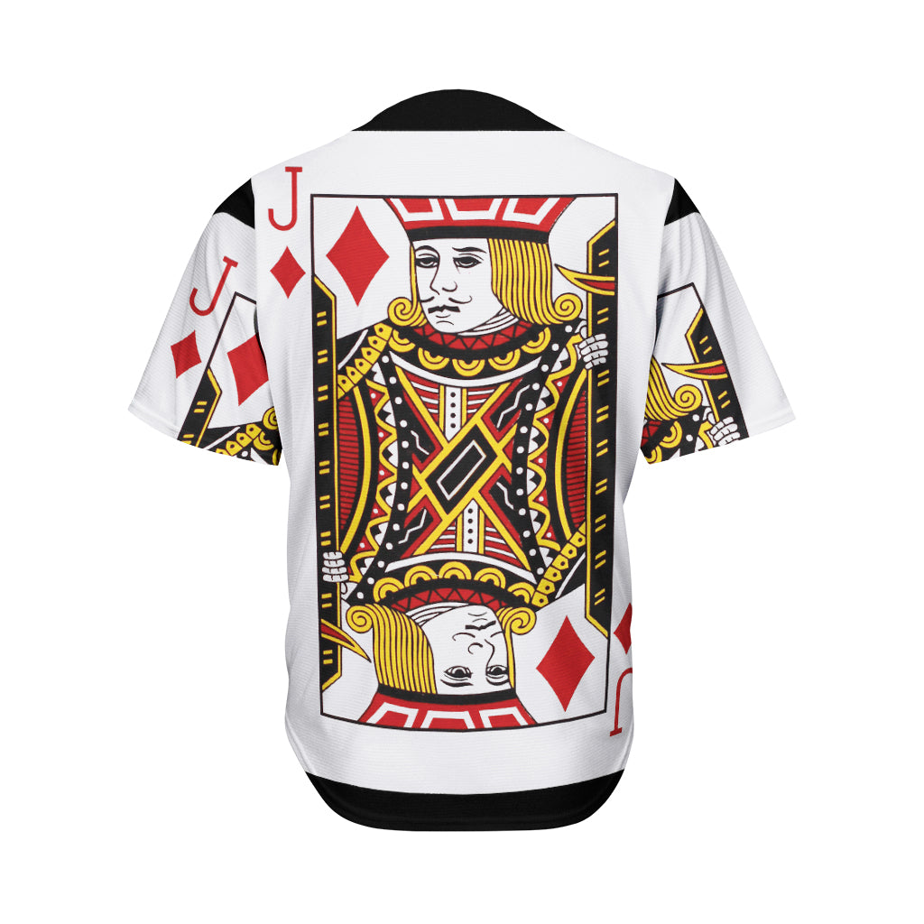 Jack Of Diamonds Playing Card Print Men's Baseball Jersey