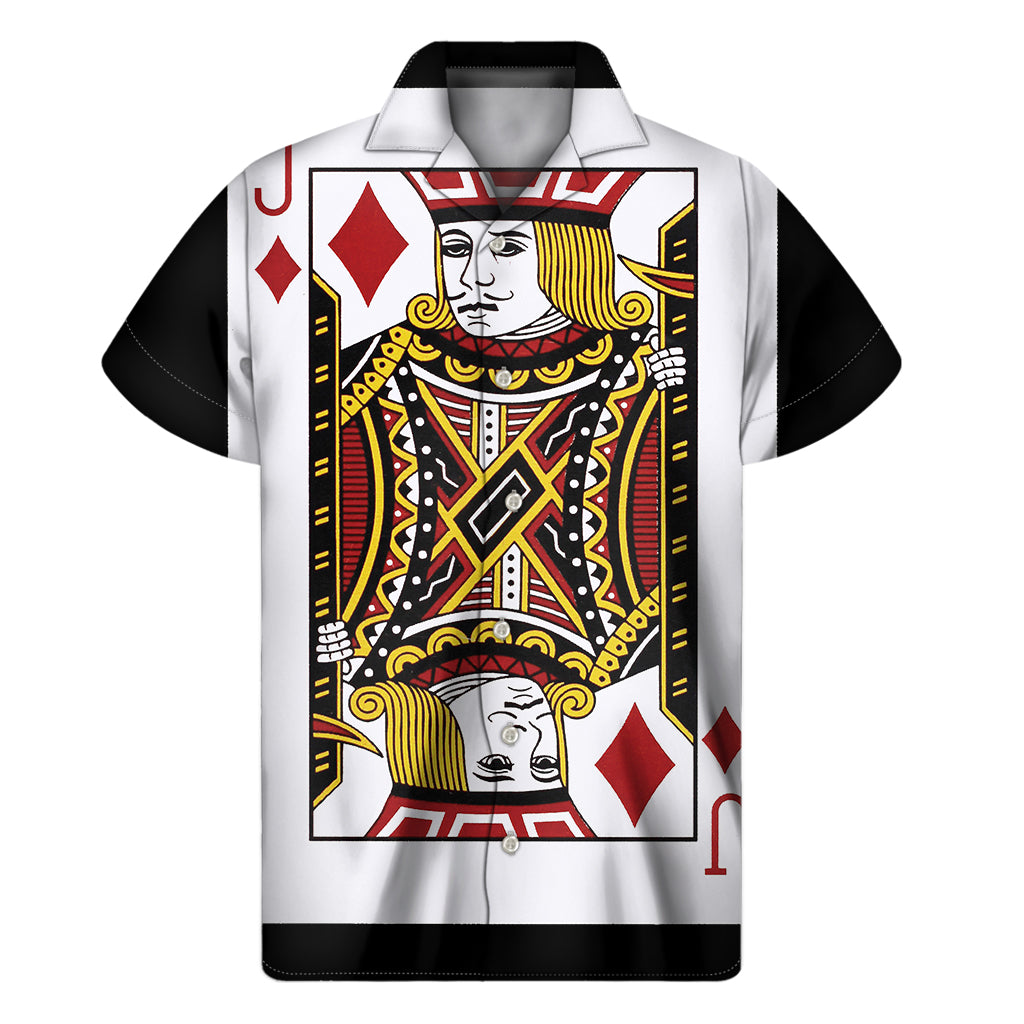 Jack Of Diamonds Playing Card Print Men's Short Sleeve Shirt