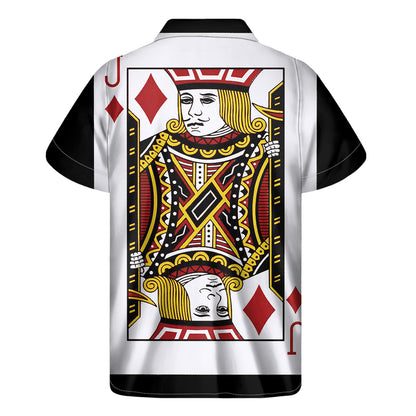 Jack Of Diamonds Playing Card Print Men's Short Sleeve Shirt