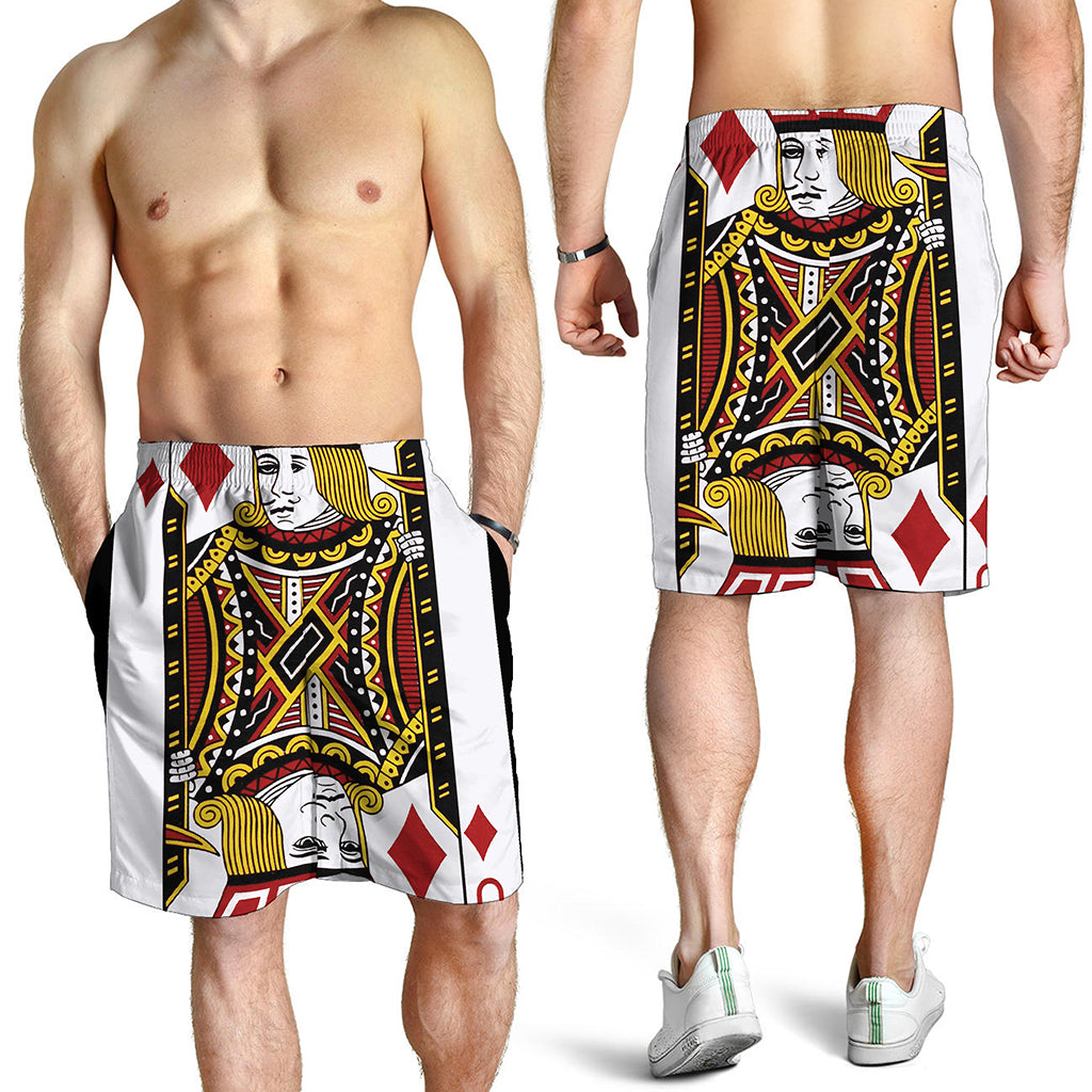 Jack Of Diamonds Playing Card Print Men's Shorts