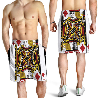 Jack Of Diamonds Playing Card Print Men's Shorts