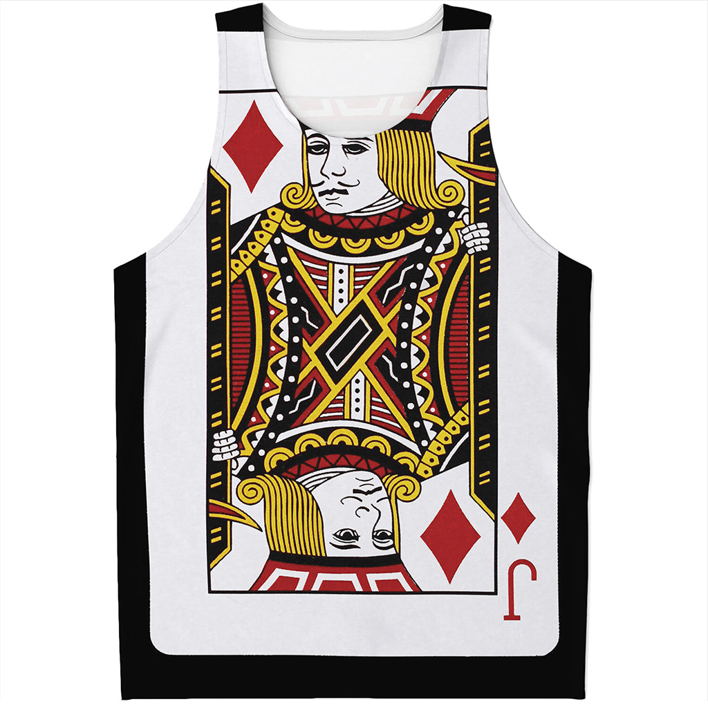 Jack Of Diamonds Playing Card Print Men's Tank Top