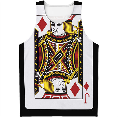Jack Of Diamonds Playing Card Print Men's Tank Top