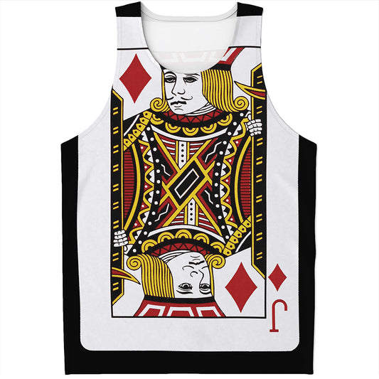 Jack Of Diamonds Playing Card Print Men's Tank Top