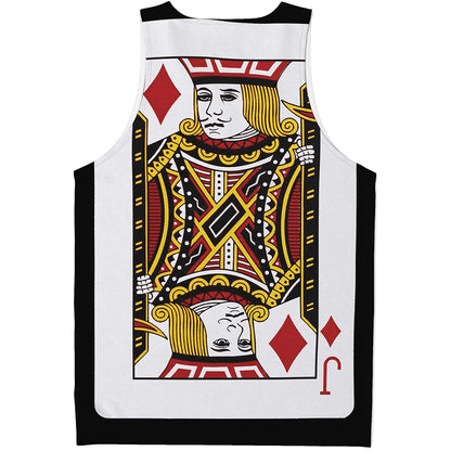 Jack Of Diamonds Playing Card Print Men's Tank Top