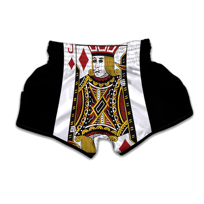 Jack Of Diamonds Playing Card Print Muay Thai Boxing Shorts