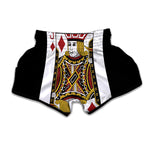 Jack Of Diamonds Playing Card Print Muay Thai Boxing Shorts