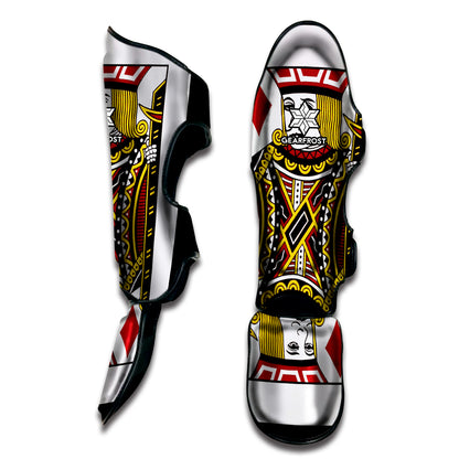 Jack Of Diamonds Playing Card Print Muay Thai Shin Guard